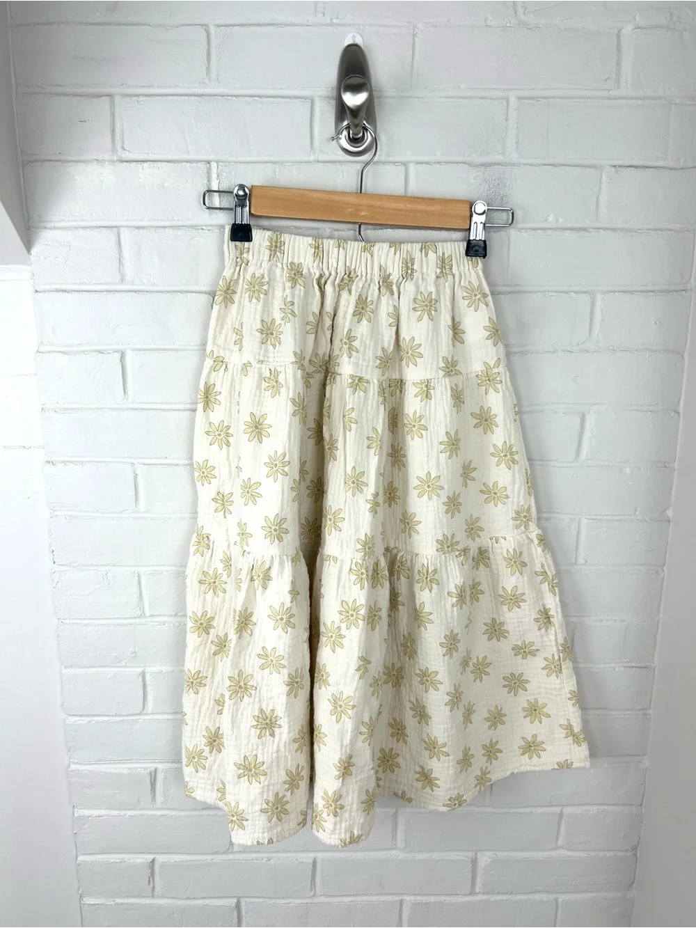 Rylee + Cru Girls Cotton Floral Daisies Midi Skirt Size 8-9Y